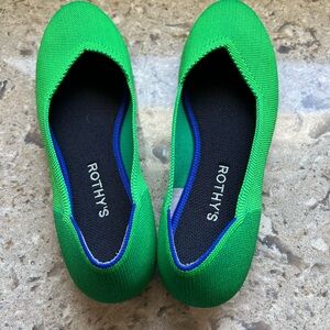 Rothy's Emerald Green Jellybean Flats